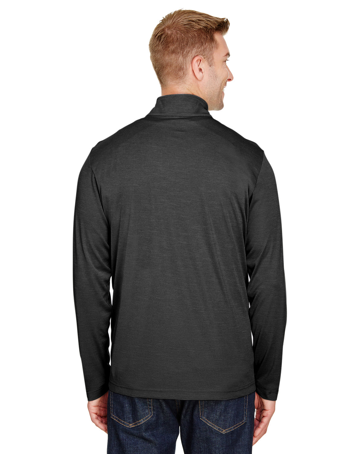 Men's Zone Sonic Heather Performance Quarter-Zip - Black Heather