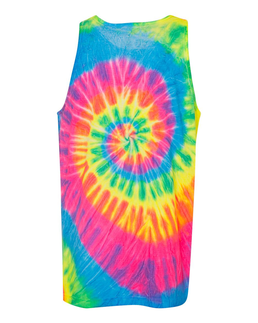 Unisex Multi-Color Spiral Tank Top - Fluorescent Rainbow Spiral