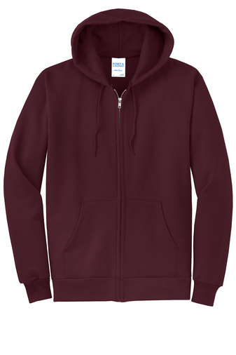 Unisex Core Fleece Full-Zip Hoodie - Maroon
