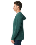 Unisex Sueded Full-Zip Hoodie - Heather Forest Green
