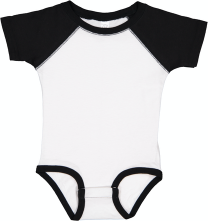 Infant Baseball Bodysuit - White / Black