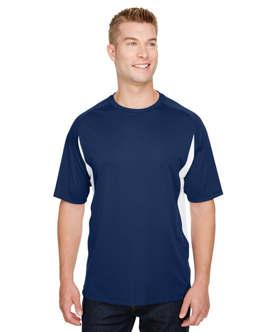 Men's Cooling Performance Color Blocked T-Shirt - Navy / White