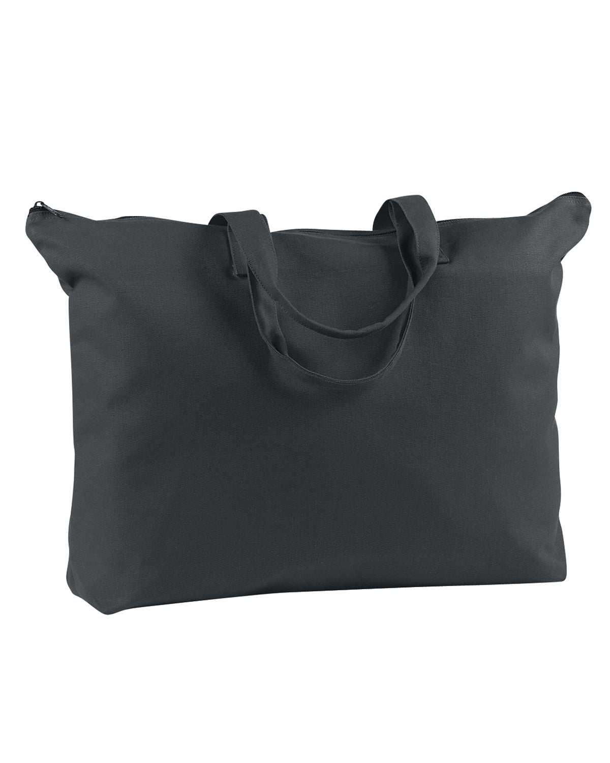 Canvas Zippered Book Tote - Black