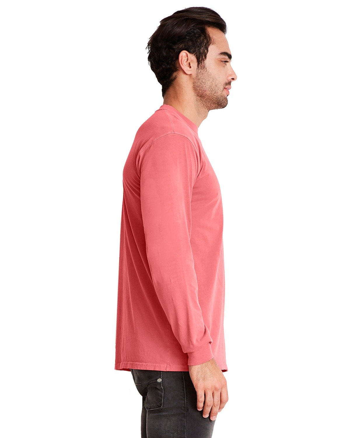 Unisex Inspired Dye Long-Sleeve Crew - Guava