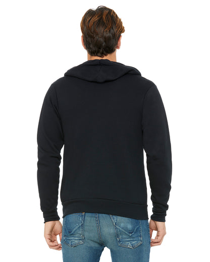 Unisex Poly-Cotton Sponge Fleece Full-Zip Hoodie - Black
