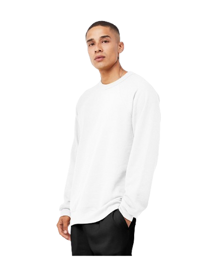 Unisex Sponge Fleece Raglan Sweatshirt - White