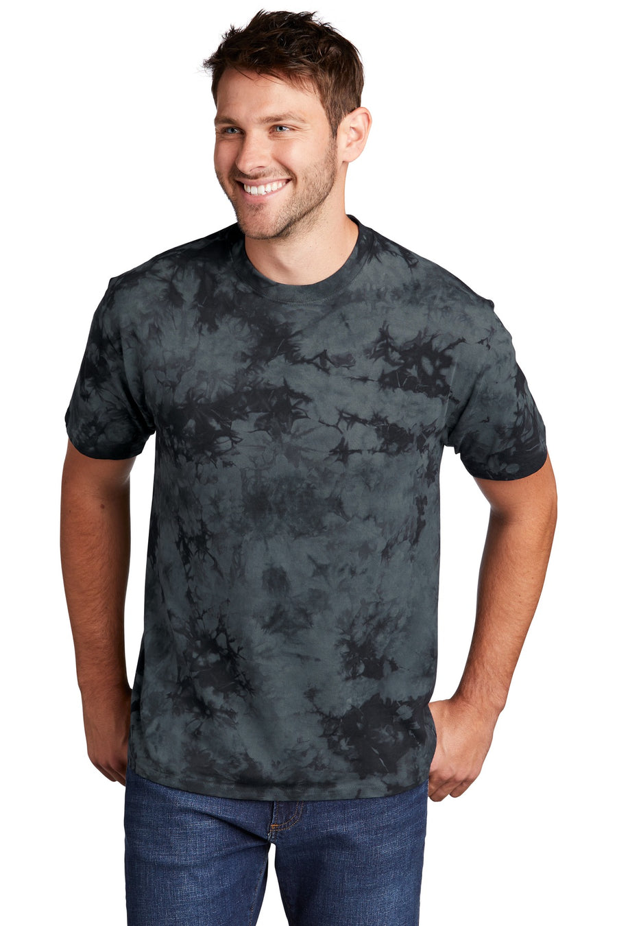 Unisex Crystal Tie-Dye Tee - Black