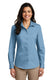 Port Authority LW100 - Women's Long Sleeve Carefree Poplin Shirt - Carolina Blue