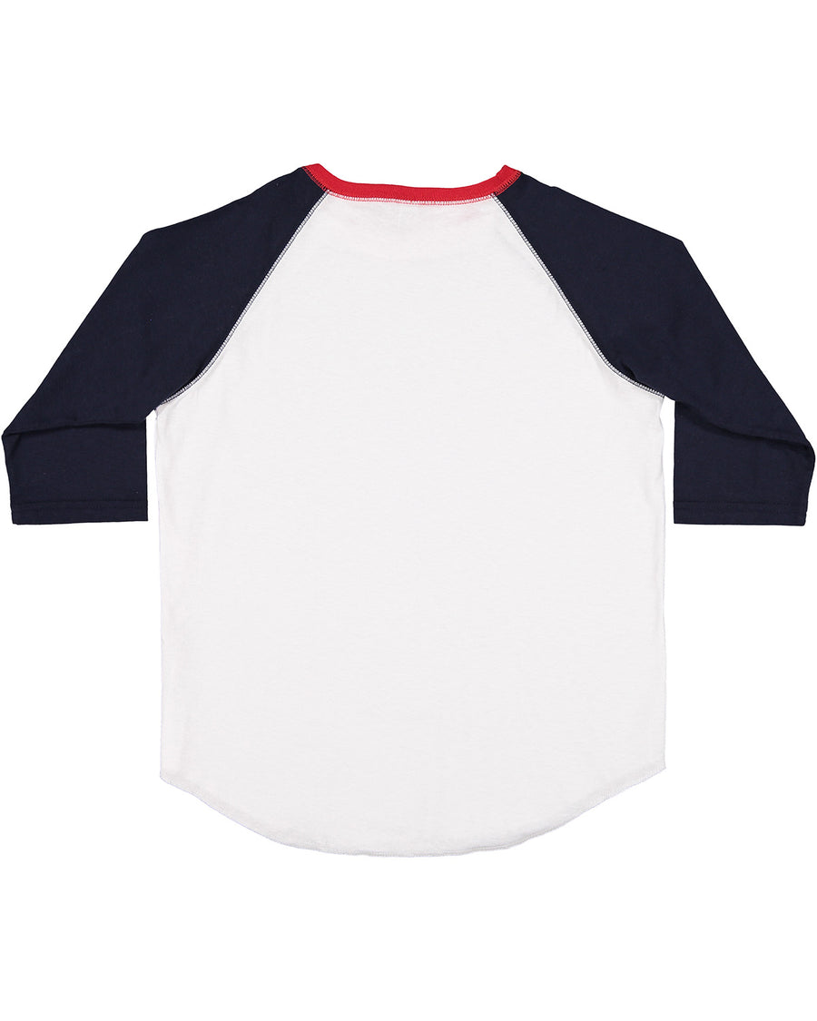 Youth Baseball T-Shirt - White / Navy / Red
