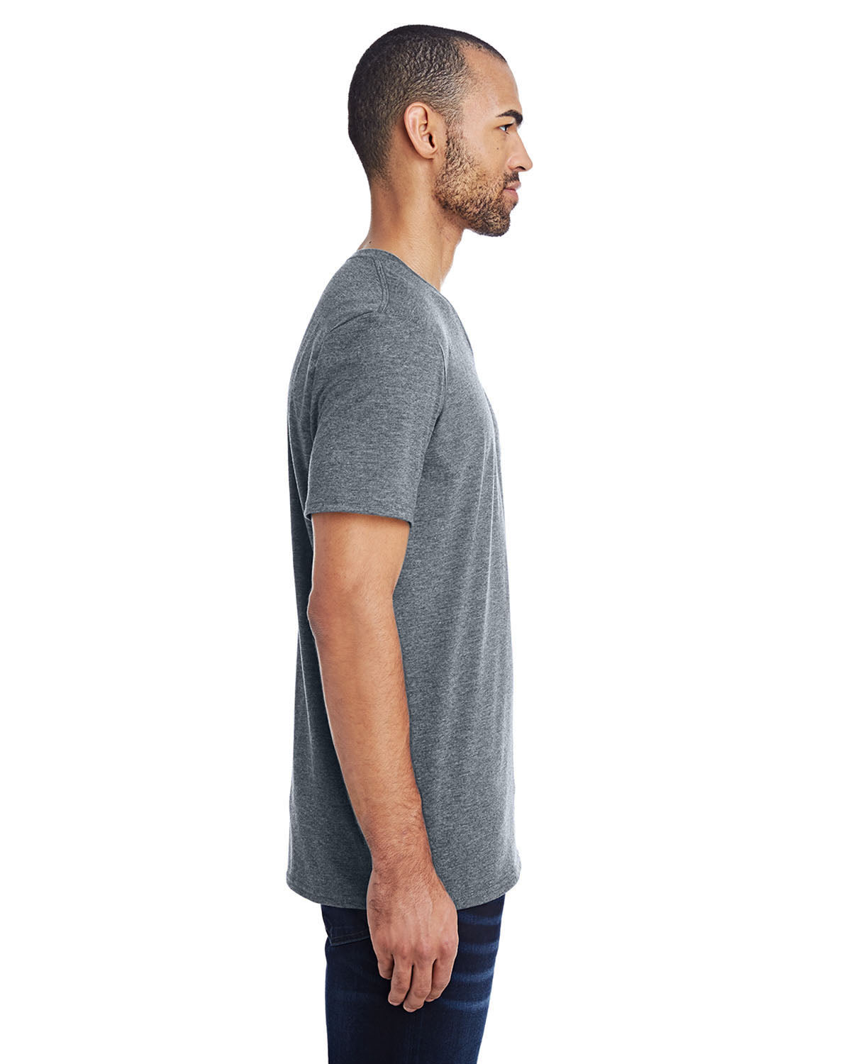 Unisex Lightweight V-Neck T-Shirt - Heather Graphite