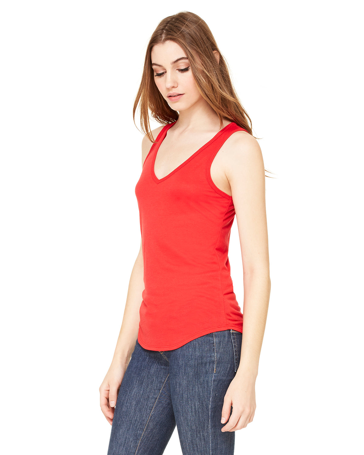 Women's Flowy V-Neck Tank - Red