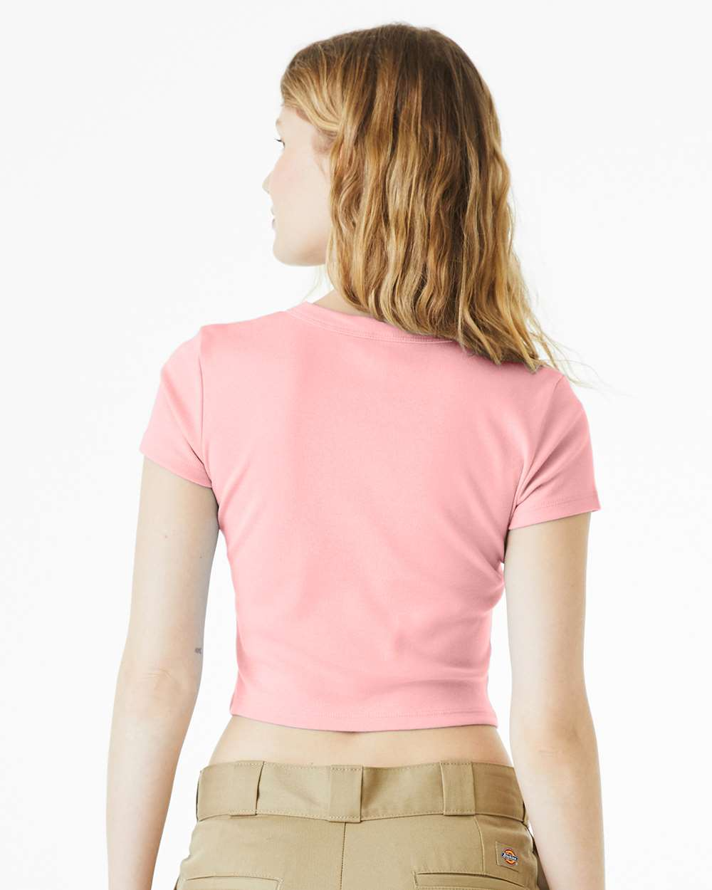 Women's Micro Ribbed Baby Tee - Solid Pink Blend
