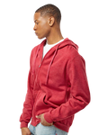Unisex Fleece Zip Hoodie - Heather Red