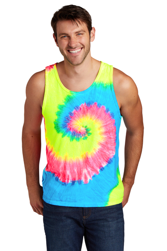 Unisex Tie-Dye Tank Top - Neon Rainbow