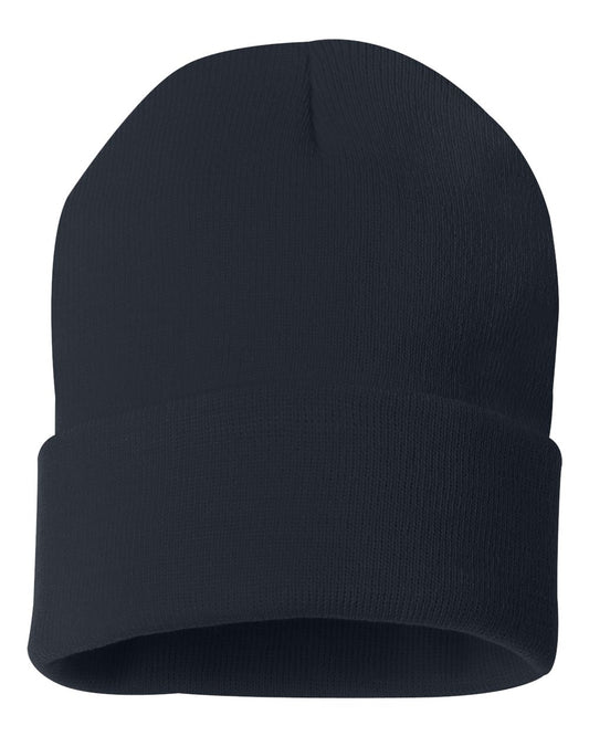 12" Solid Knit Beanie - Navy