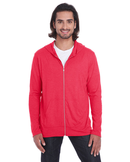 Unisex Triblend Full-Zip Jacket - Heather Red