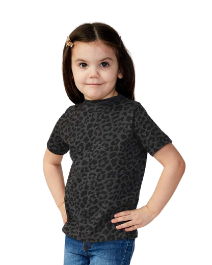 Toddler Fine Jersey T-Shirt - Black Leopard