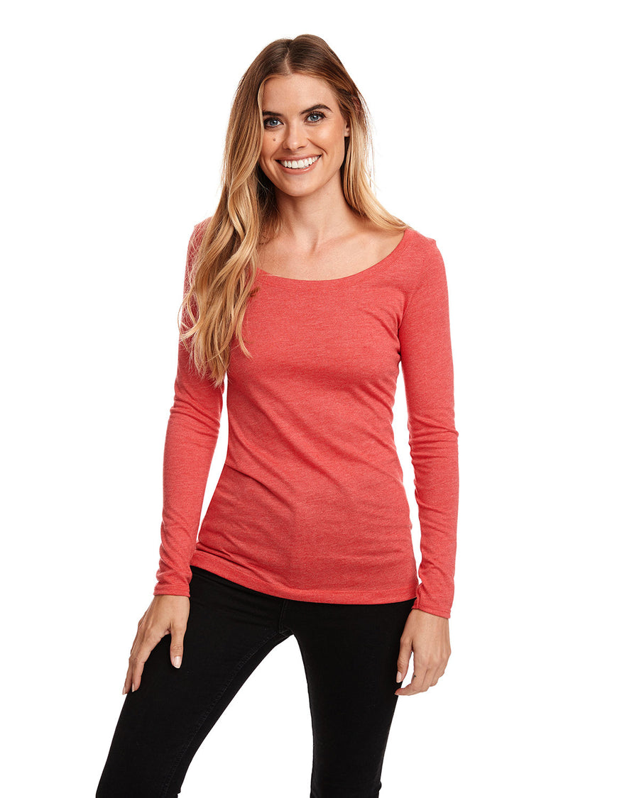 Women's Triblend Long-Sleeve Scoop - Vintage Red