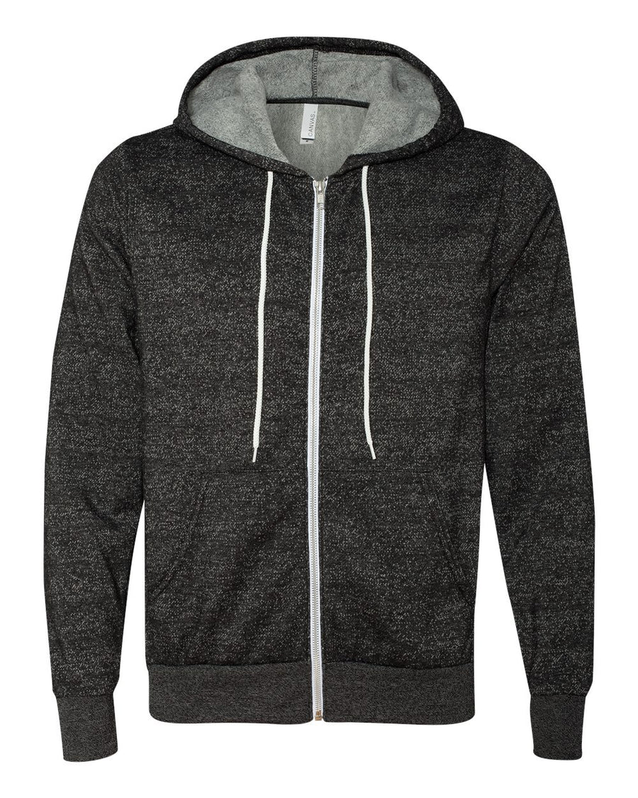 Unisex Poly-Cotton Sponge Fleece Full-Zip Hoodie - Digital Black