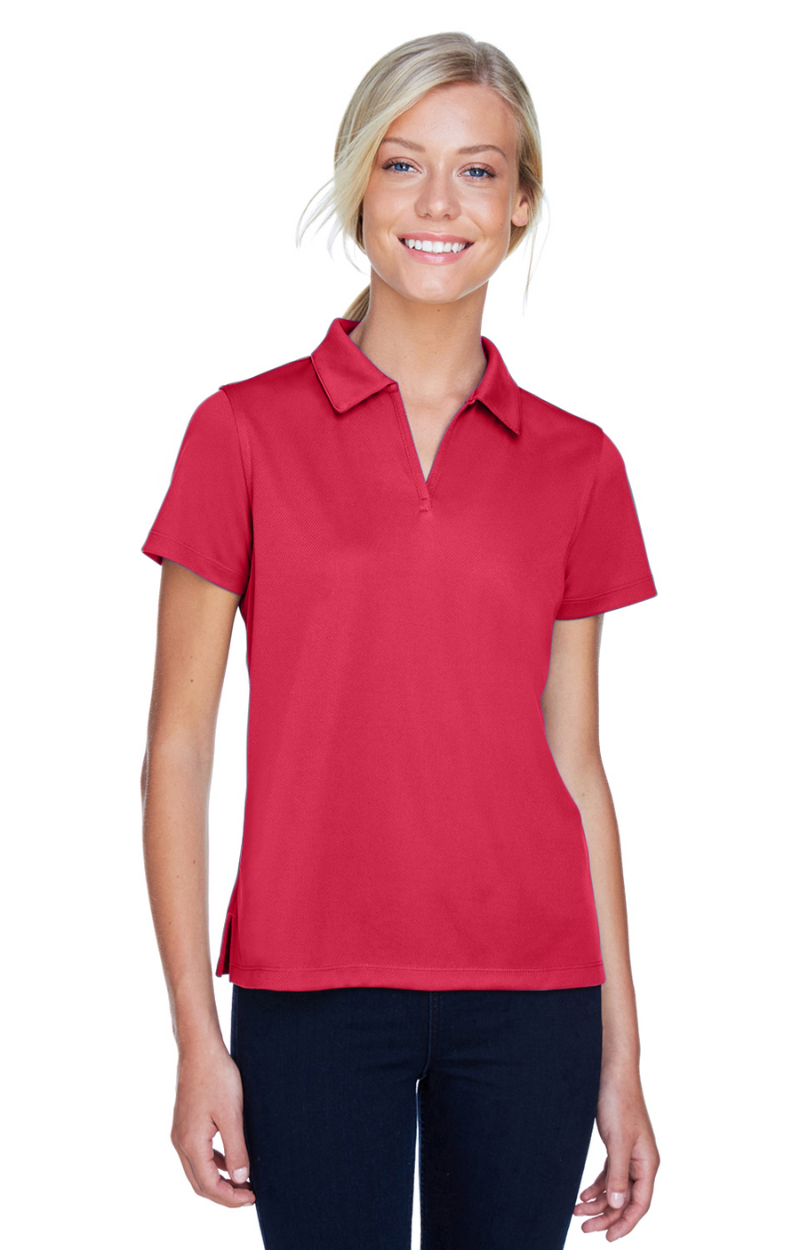 Women's Double Mesh Polo - Red