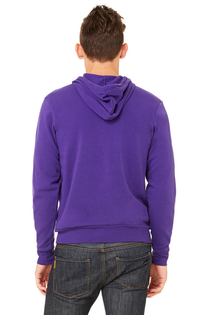 Unisex Poly-Cotton Sponge Fleece Full-Zip Hoodie - Team Purple