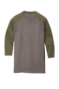 Unisex Perfect Tri 3/4-Sleeve Raglan - Military Green Fr / Gray French