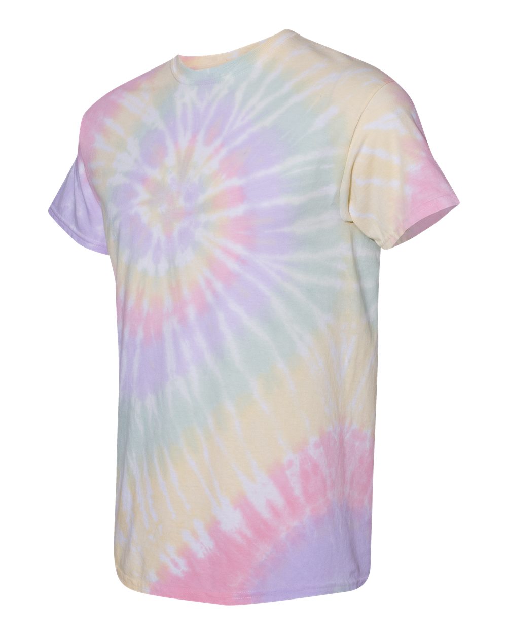 Unisex Multi-Color Spiral Short Sleeve T-Shirt - Hazy Rainbow