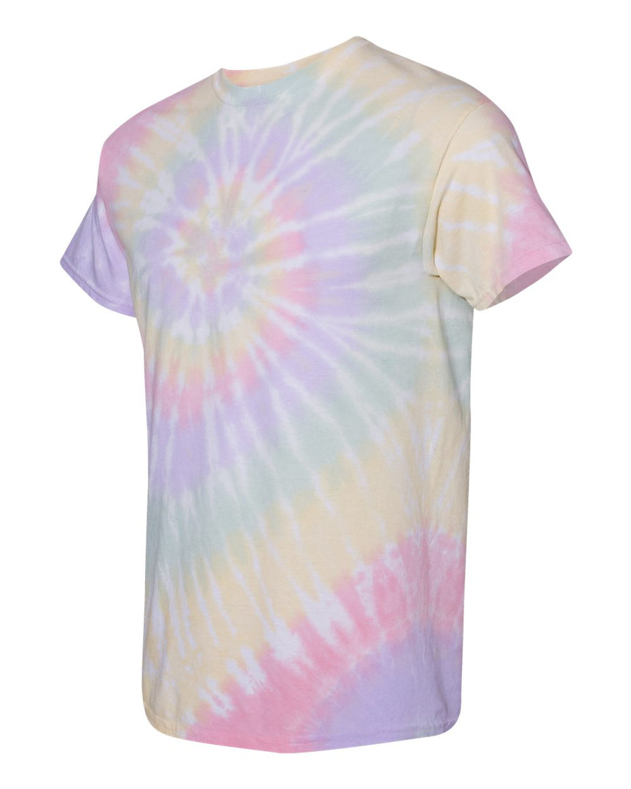 Unisex Multi-Color Spiral Short Sleeve T-Shirt - Hazy Rainbow