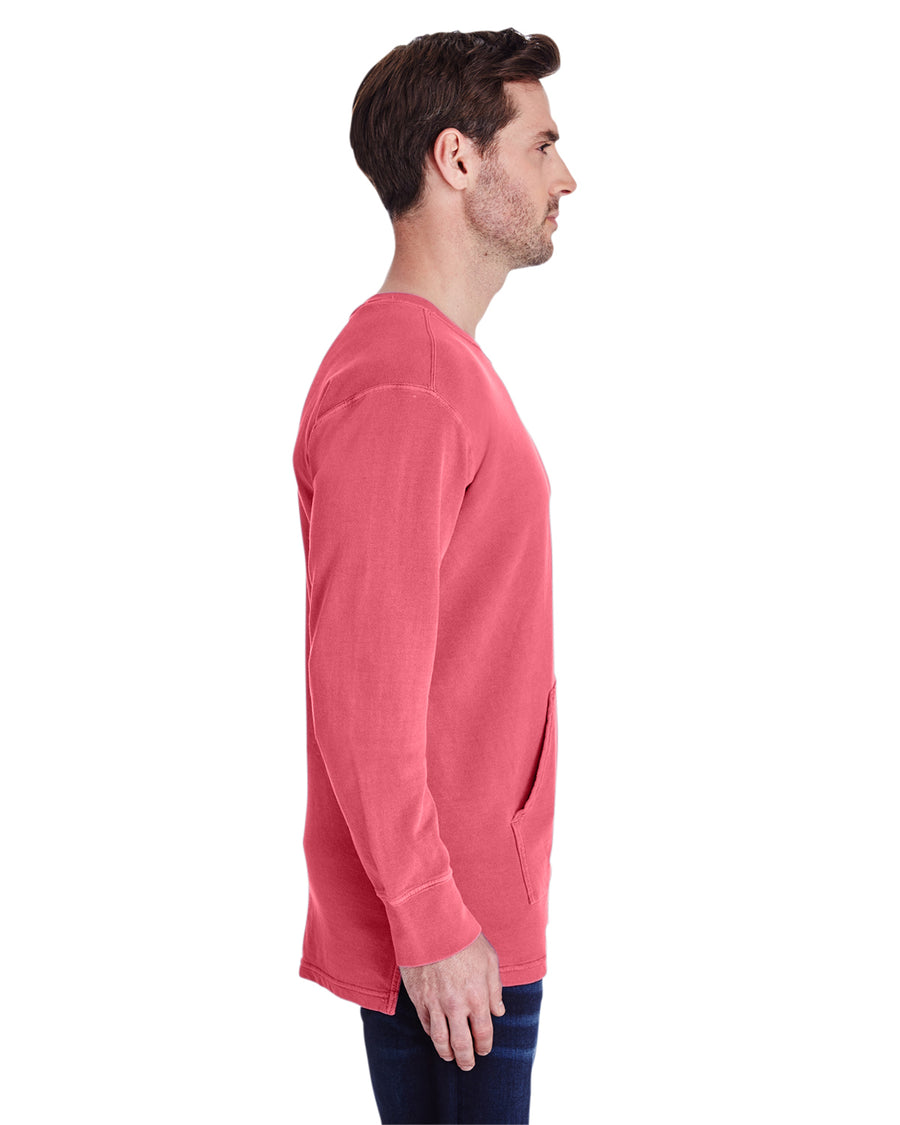Unisex French Terry Crew With Pocket - Watermelon