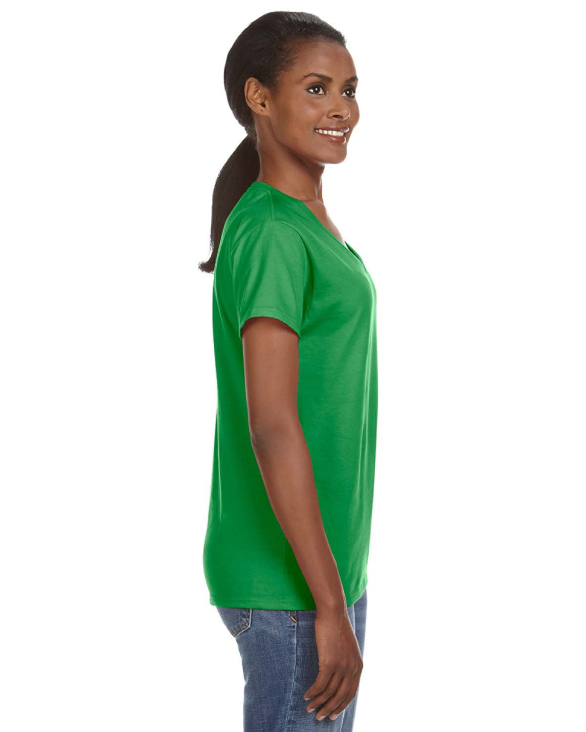 Women's Lightweight V-Neck T-Shirt - Green Apple