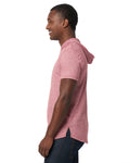 Unisex Mock Twist Short Sleeve Hoody T-Shirt - Tech Pink
