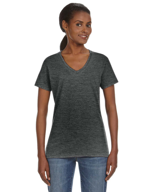 Women's Lightweight V-Neck T-Shirt - Heather Dark Gray