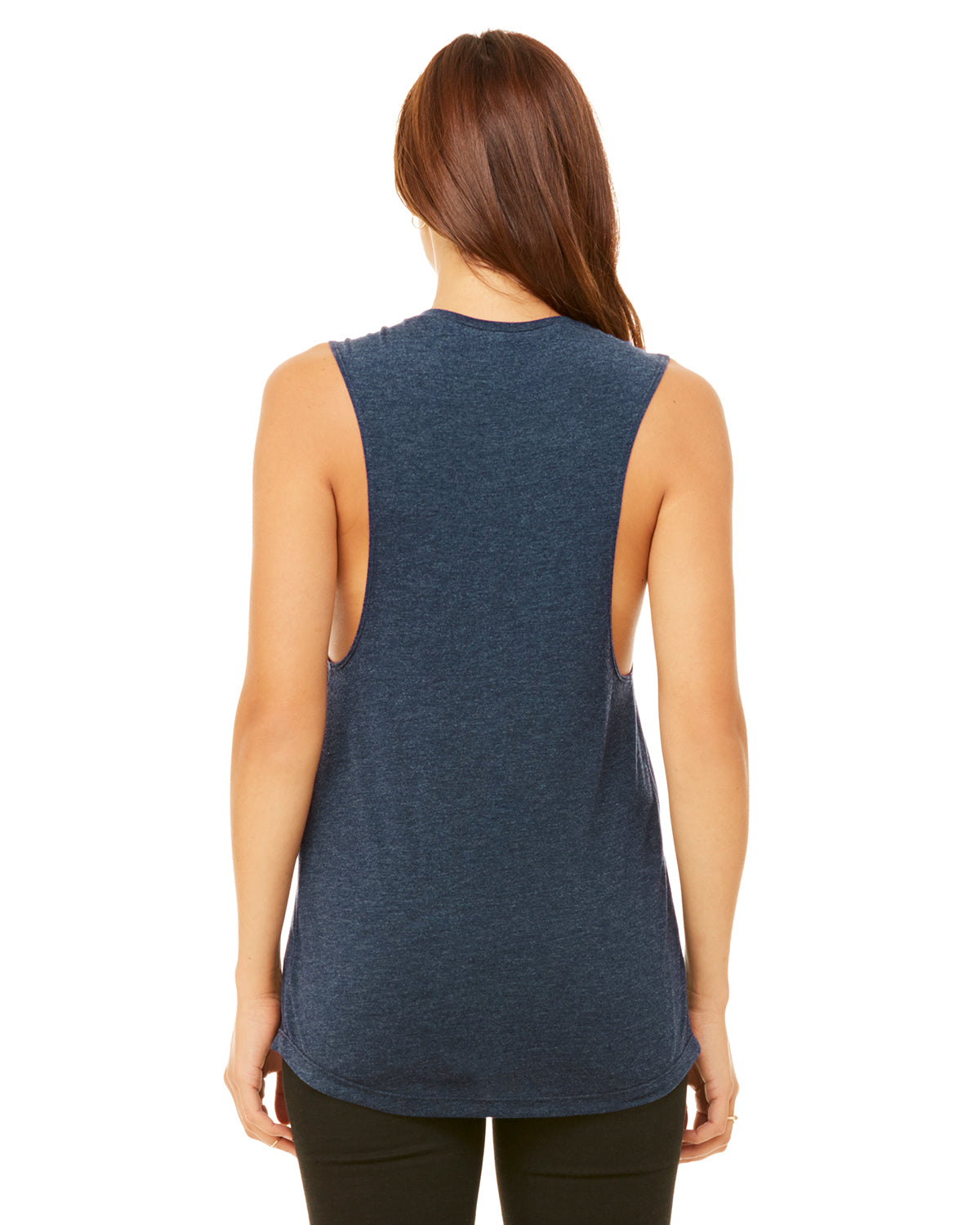 Women's Flowy Scoop Muscle Tank - Heather Navy