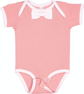 Infant Baby Rib Bow Tie Bodysuit - Mauvelous / Blrna