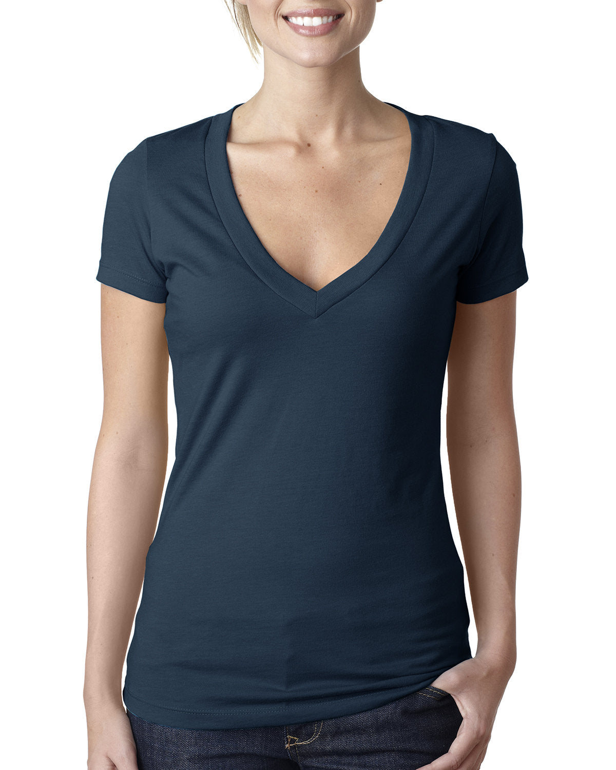 Women's CVC Deep V - Midnight Navy