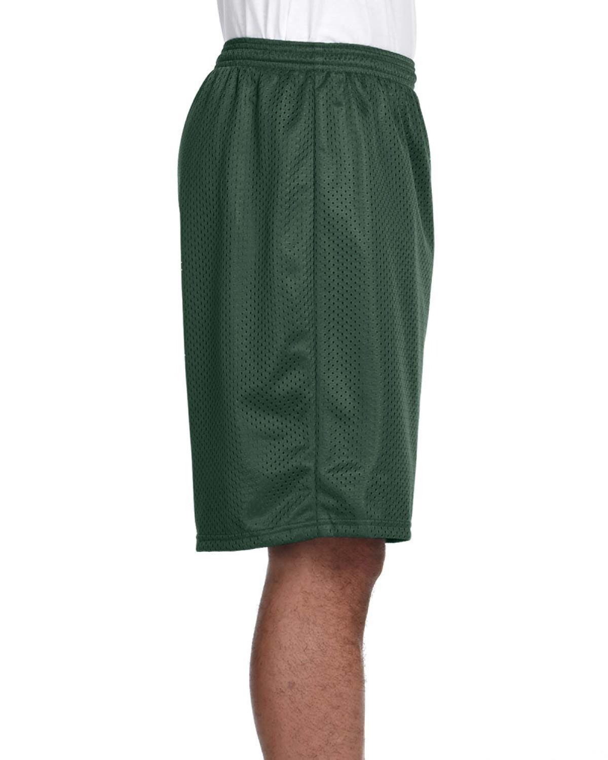 Unisex Nine Inch Inseam Mesh Short - Forest Green