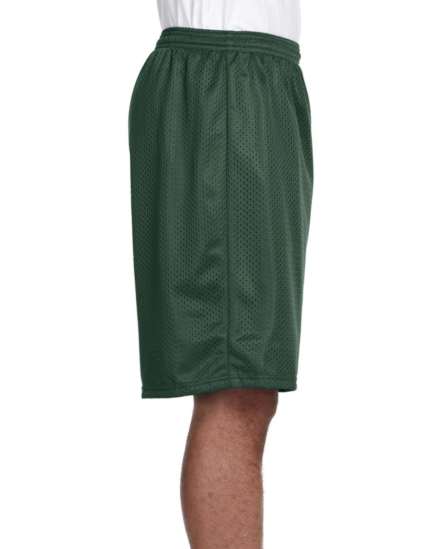 Unisex Nine Inch Inseam Mesh Short - Forest Green