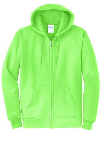 Unisex Core Fleece Full-Zip Hoodie - Neon Green