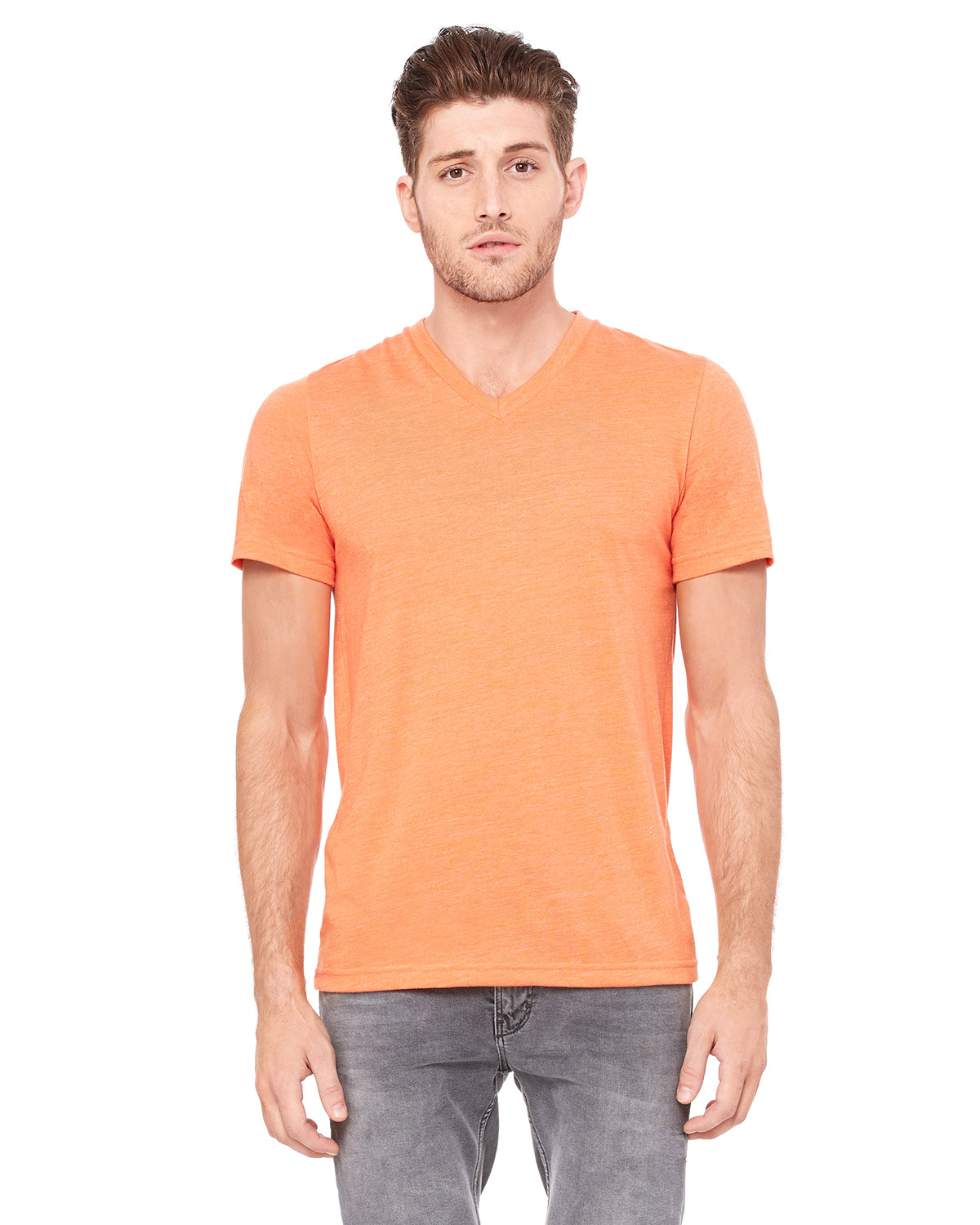 Unisex Triblend V-Neck T-Shirt - Orange Triblend