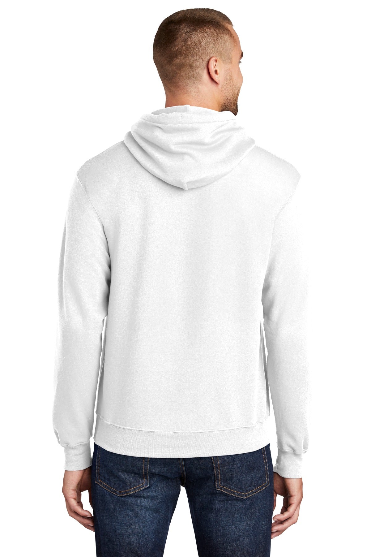 Unisex Tall Core Fleece Pullover Hoodie - White
