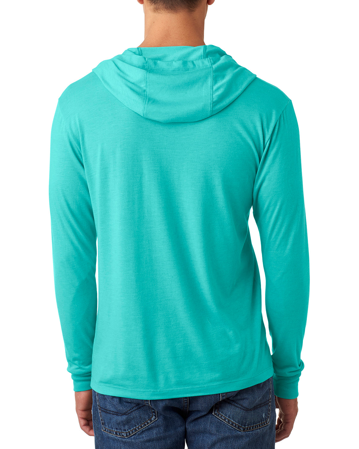 Unisex Triblend Long-Sleeve Hoodie - Tahiti Blue