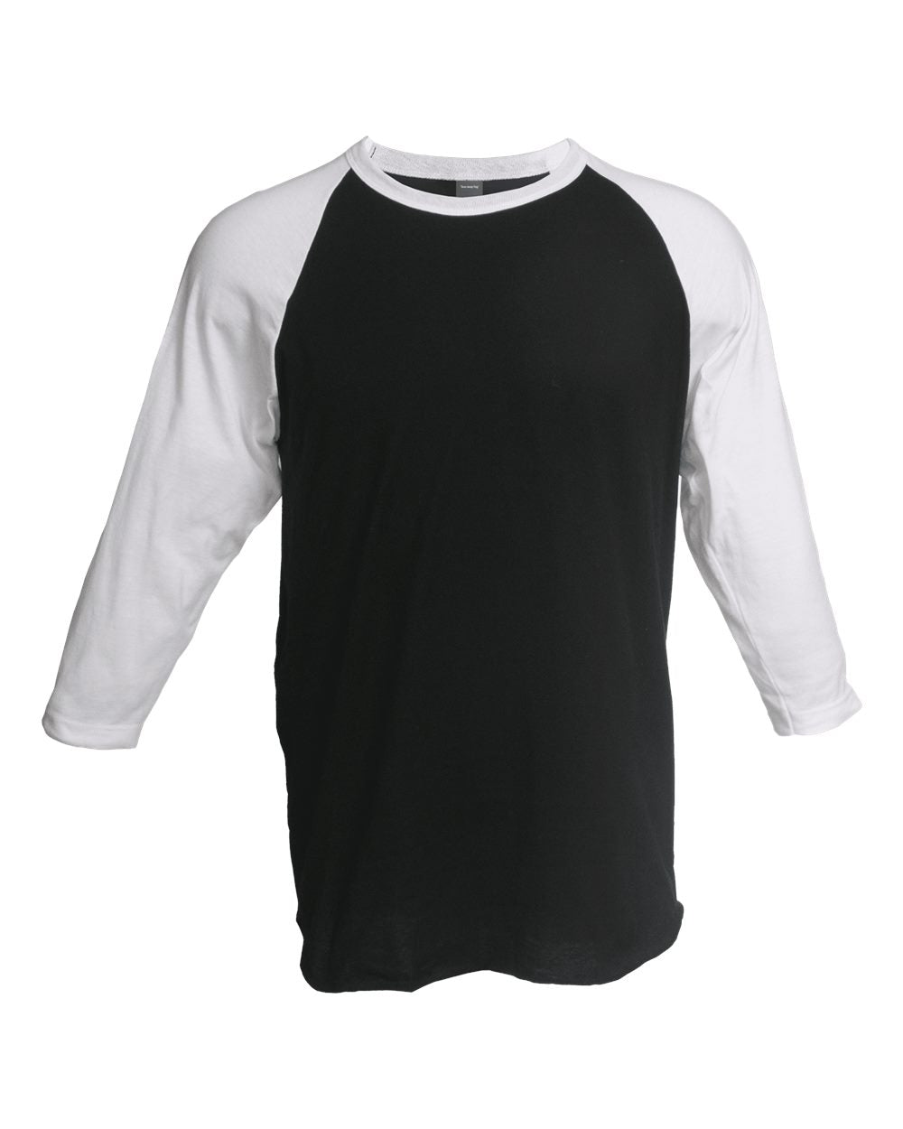 Unisex Fine Jersey Raglan Tee - Black/ White