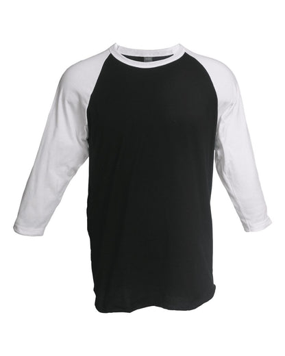 Unisex Fine Jersey Raglan Tee - Black/ White