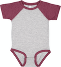 Infant Baseball Bodysuit - Vintage Heather / Vintage Burg