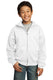 Port & Company PC90YZH - Youth Core Fleece Full-Zip Hoodie - White