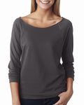Women's French Terry 3/4-Sleeve Raglan - Dark Gray