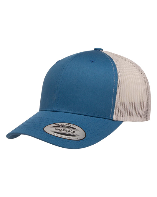 Unisex Retro Trucker Cap - Steel Blue / Silver