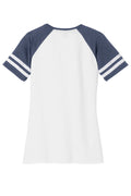 Women's Game V-Neck Tee - White / Heather True Navy