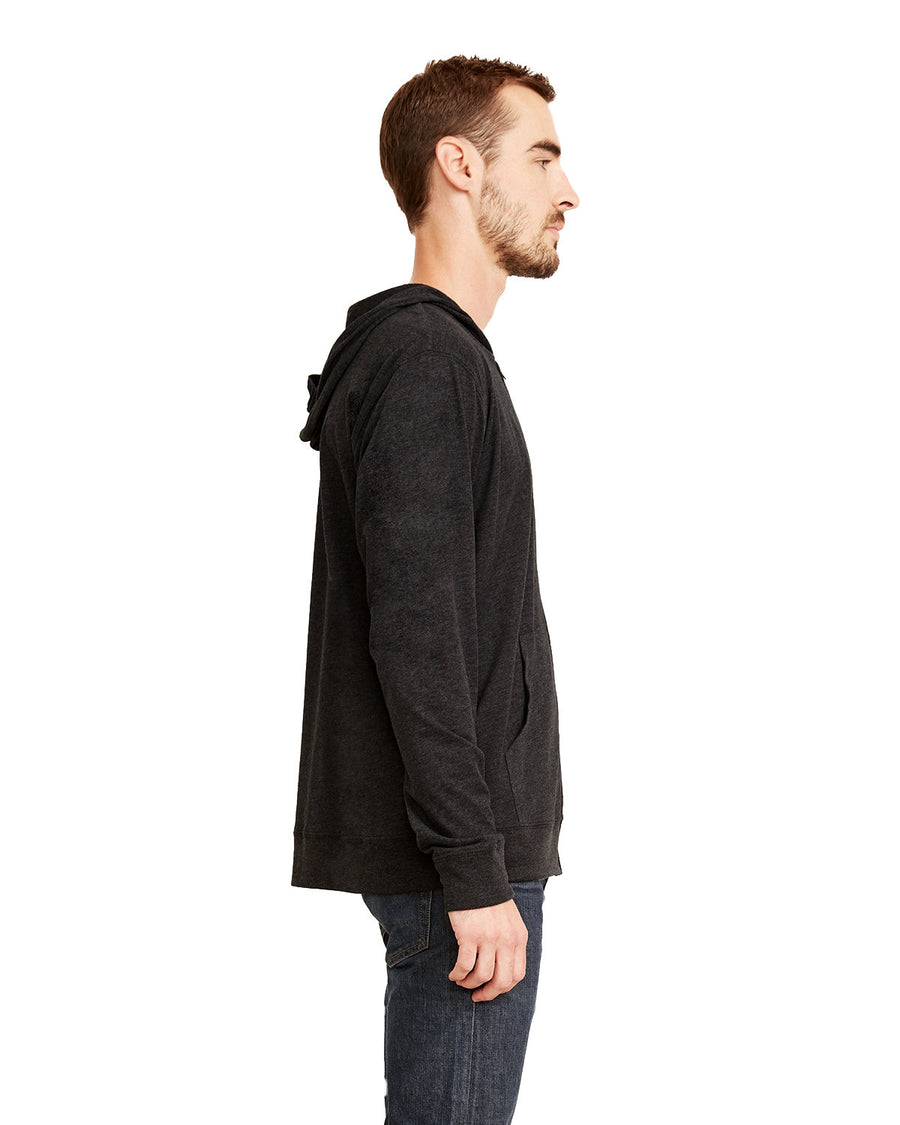 Unisex Sueded Full-Zip Hoodie - Heather Charcoal