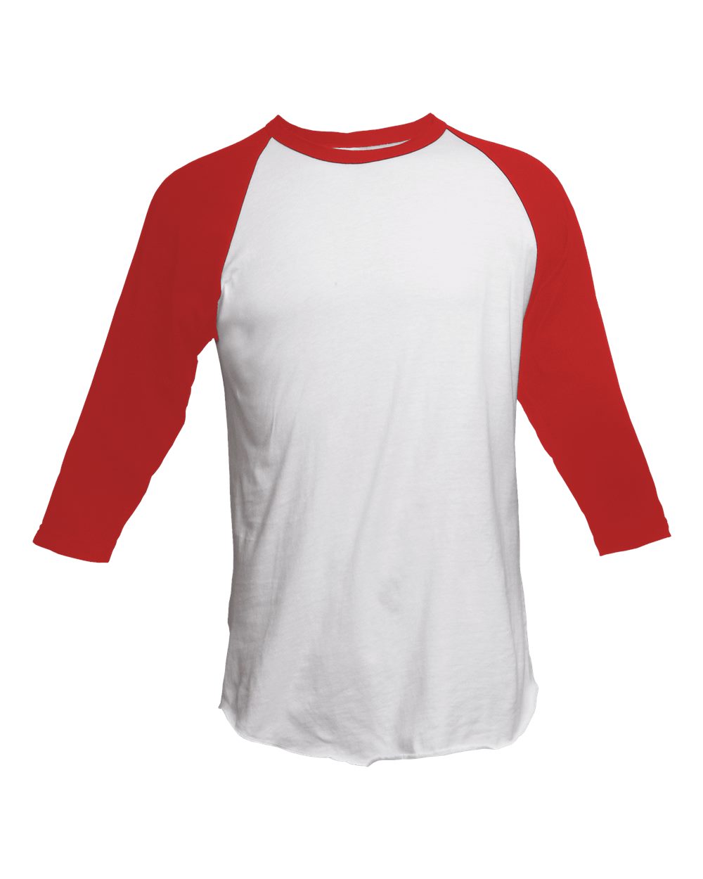 Unisex Fine Jersey Raglan Tee - White/ Red
